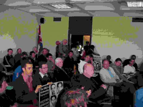 Scary protestors pack the room and ask difficult questions